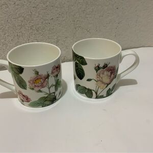 SET of 2 Stechol Gracie Bone China Redoute Rose Cylinder Mug G13